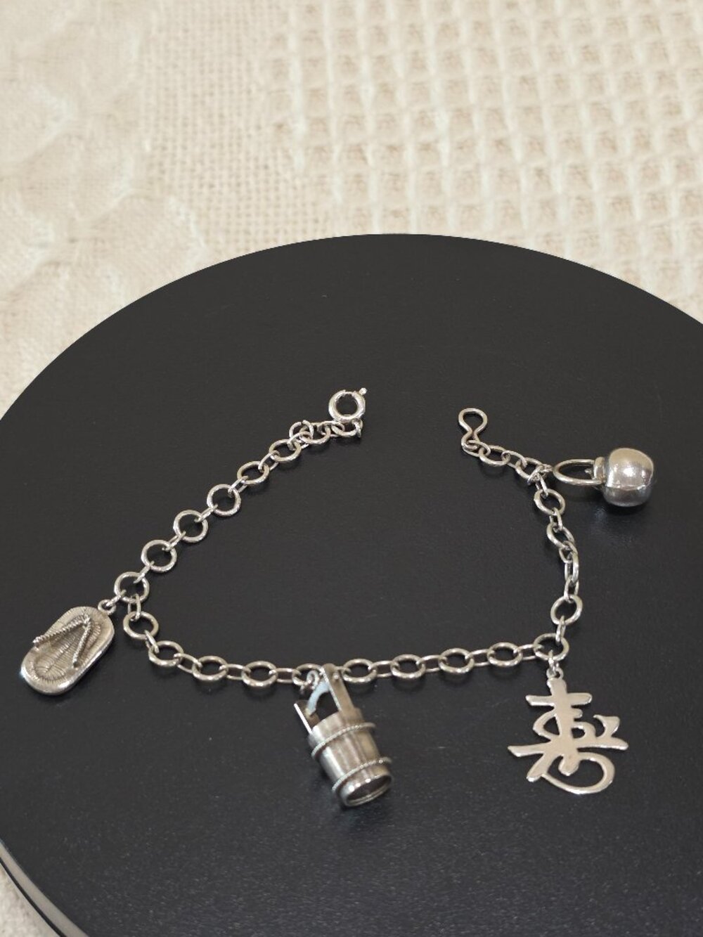 Vintage Asian Chinese Japanese Charm Bracelet Sterling Silver - Everyday Living